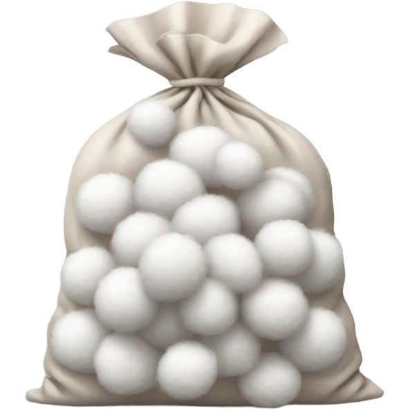  bag of cotton balls no face, realistic emoji