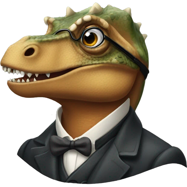 dinosaur in pince-nez emoji
