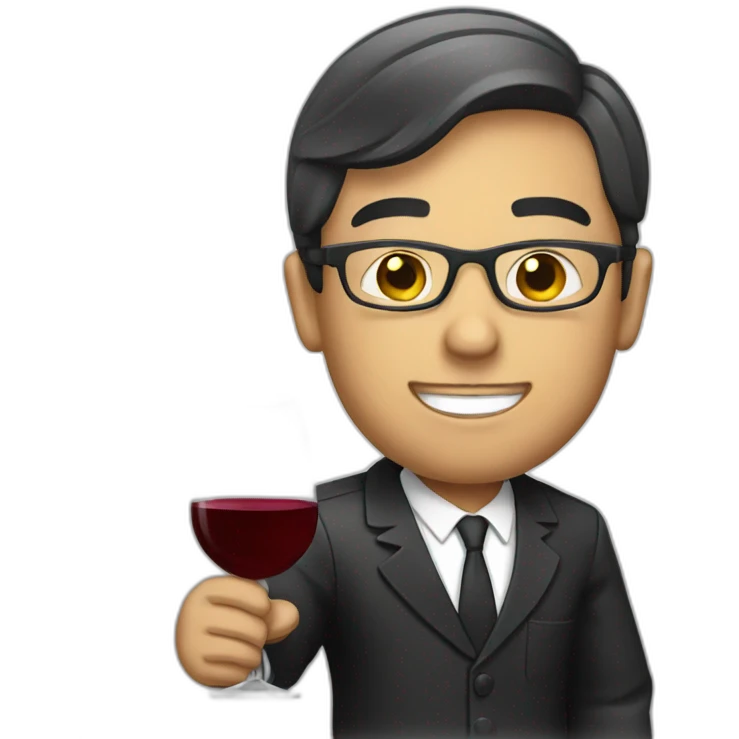 lawyer with a glass of wine emoji