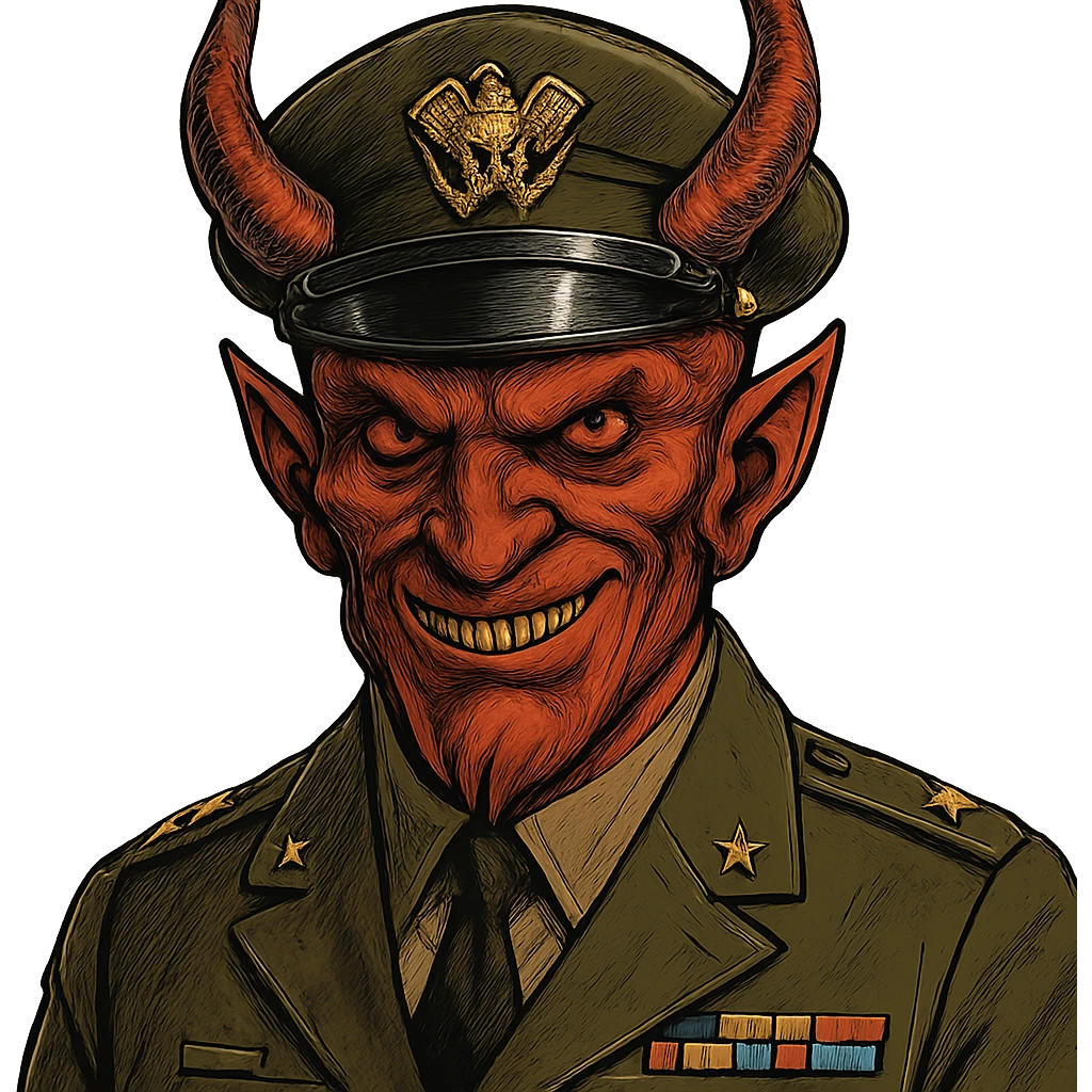 Militar con cara de diablo emoji