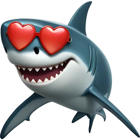 Shark with heart sunglasses  emoji