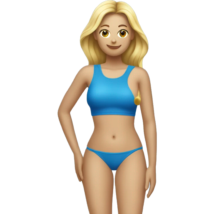 Nageuse maillot de bain bleu emoji