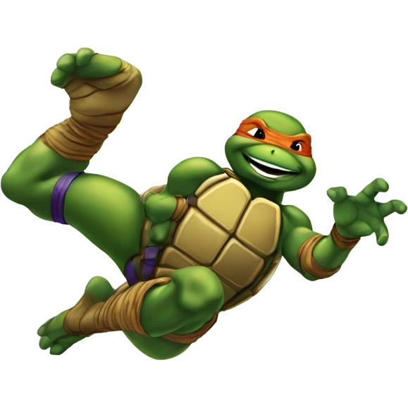 Ninja turtles doing back flips emoji