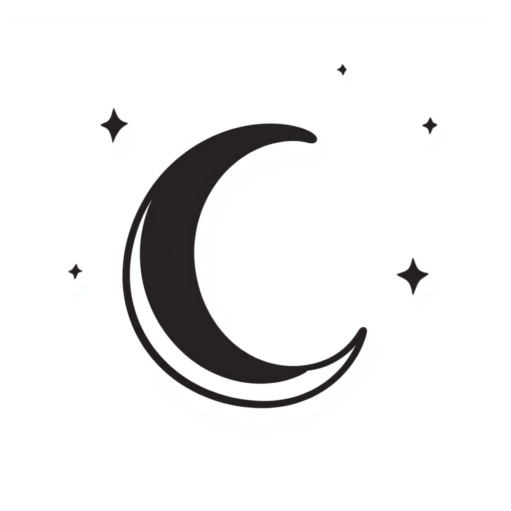 hand drawn crescent moon emoji