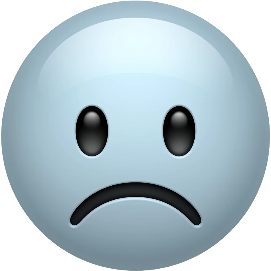 sad face (not human) & want round face emoji