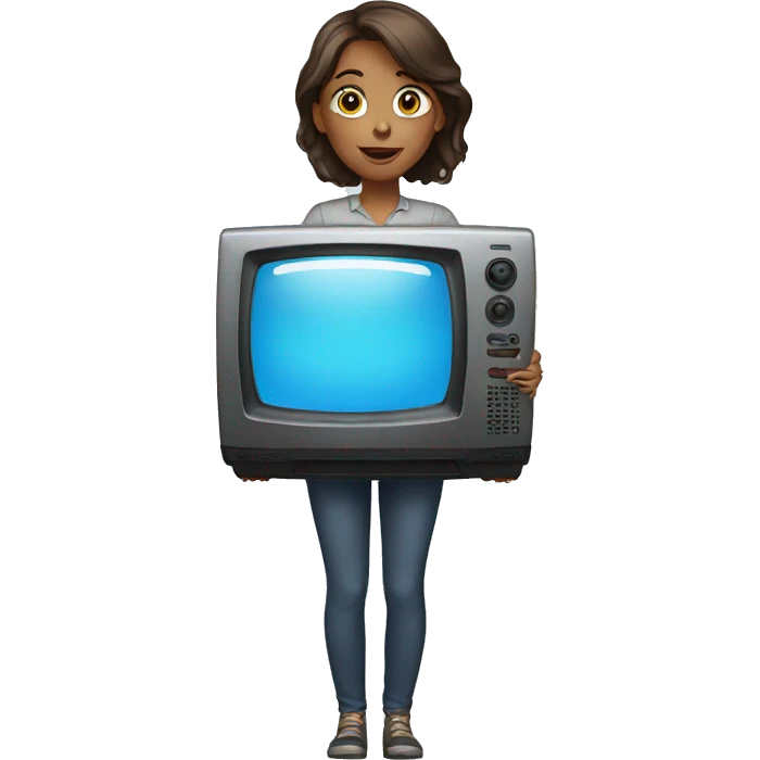 a women with a tv emoji