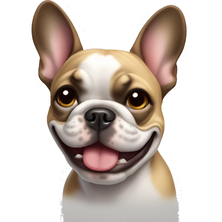 French bulldog winking emoji