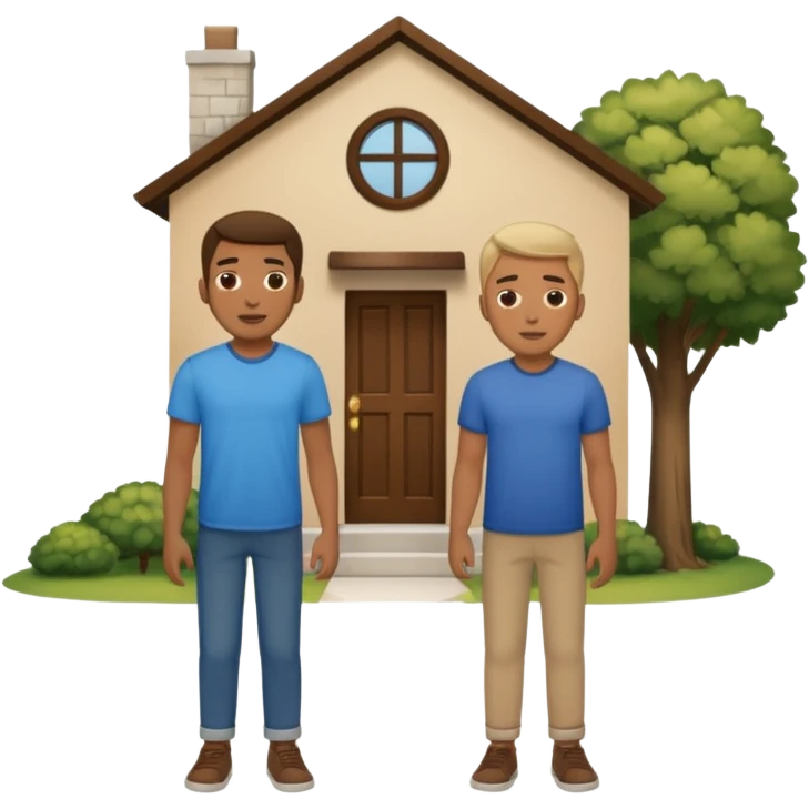 two guys entering at their house emoji