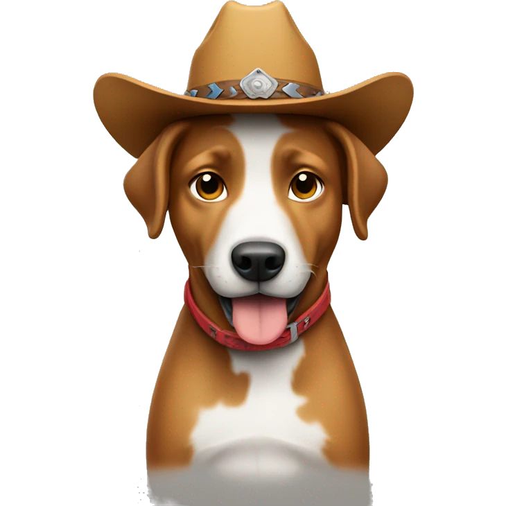 Dog wearing cowboy hat emoji