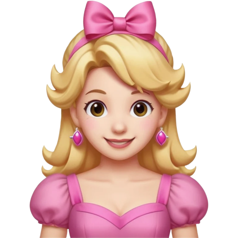 Princess peach with a ribbon on her hair emoji
