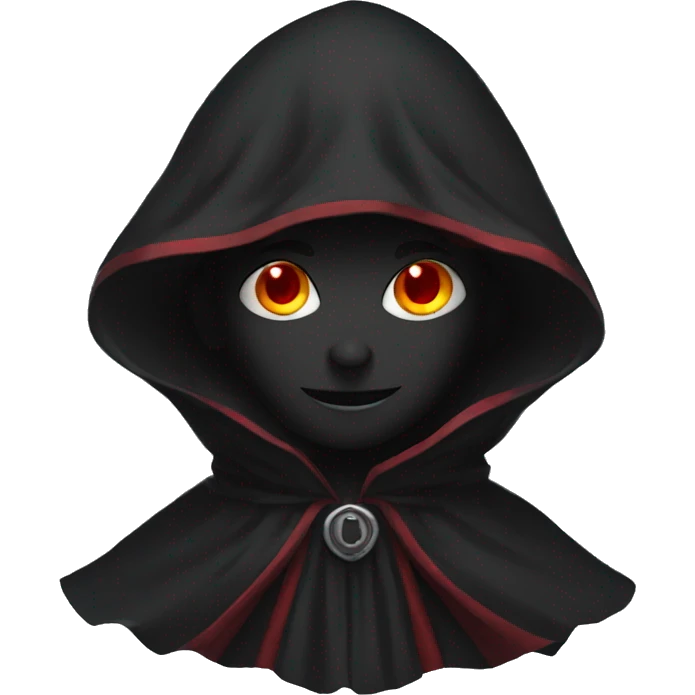 black cloak with red eyes smile emoji