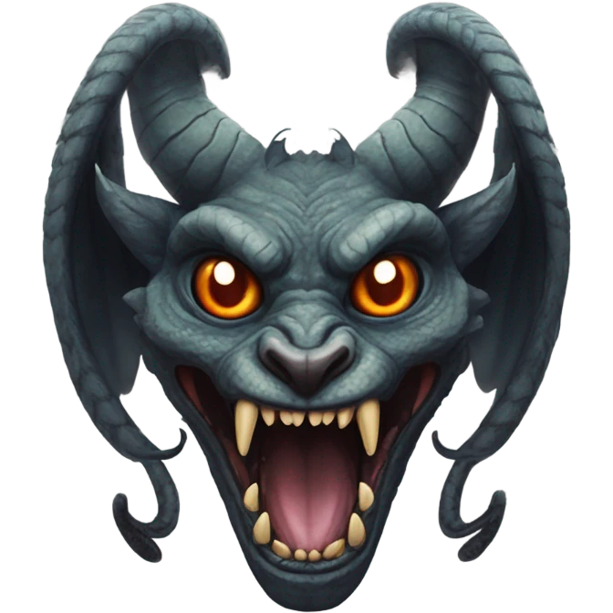 garuda snake demon who resembles a baphomet cat creature with fangs emoji