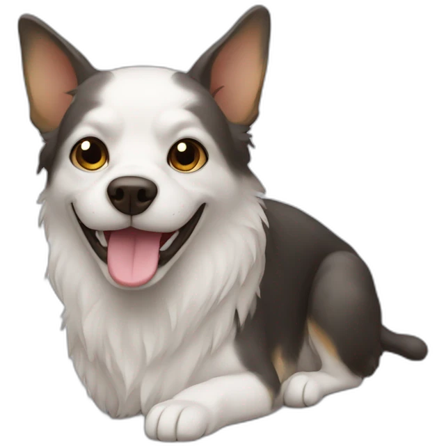 Chat sur chien avec souris emoji