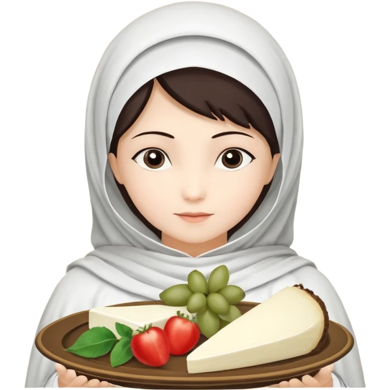 милая девушка ангел с нимбом и крыльями, с рыжими прямыми волосами по плечи, с черными макияжем глаз, тонкими бровями, с улыбкой в стиле Apple avatar emoji