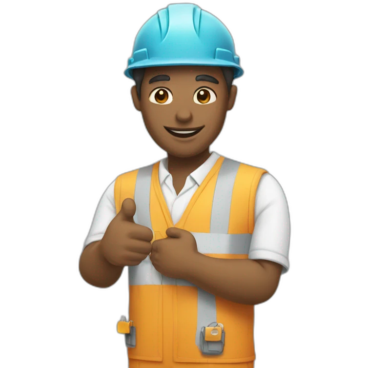 Construction worker shaking hands with a doctor emoji