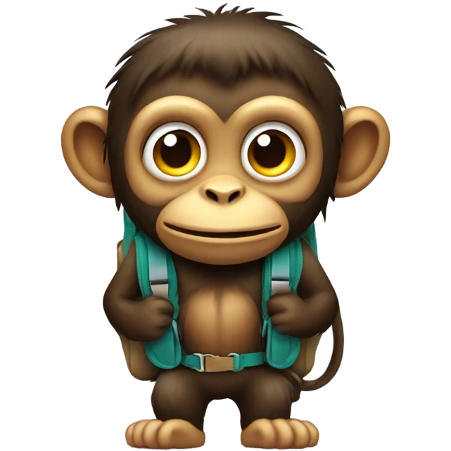 Scary Monkey with backpack  emoji