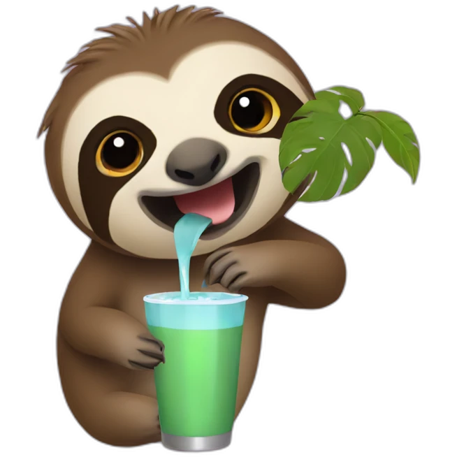 sloth drinking emoji