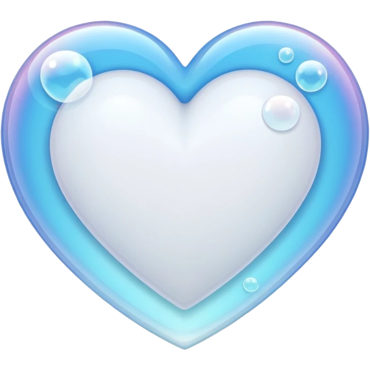 white heart with a bubble texture emoji