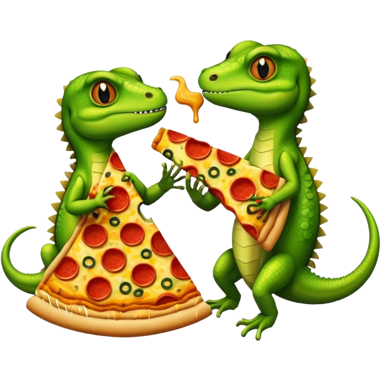 Pizza eating lizards  emoji