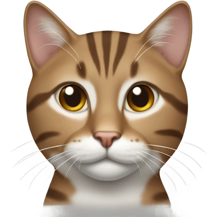 Brown and white tabby cat emoji