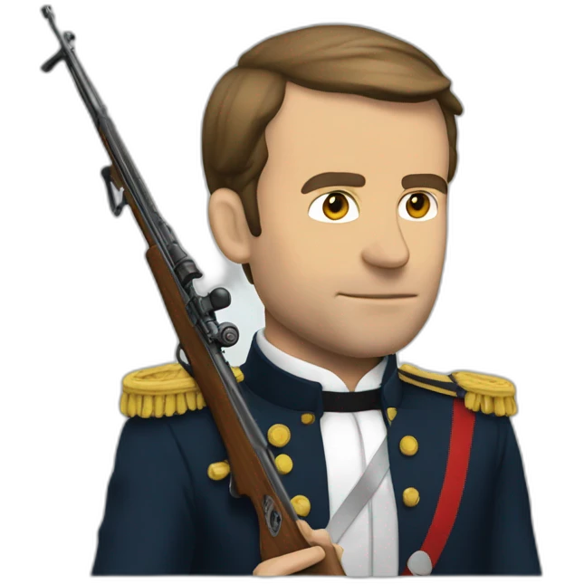 macron with a riffle emoji