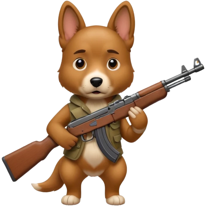 Dog with ak-47 emoji