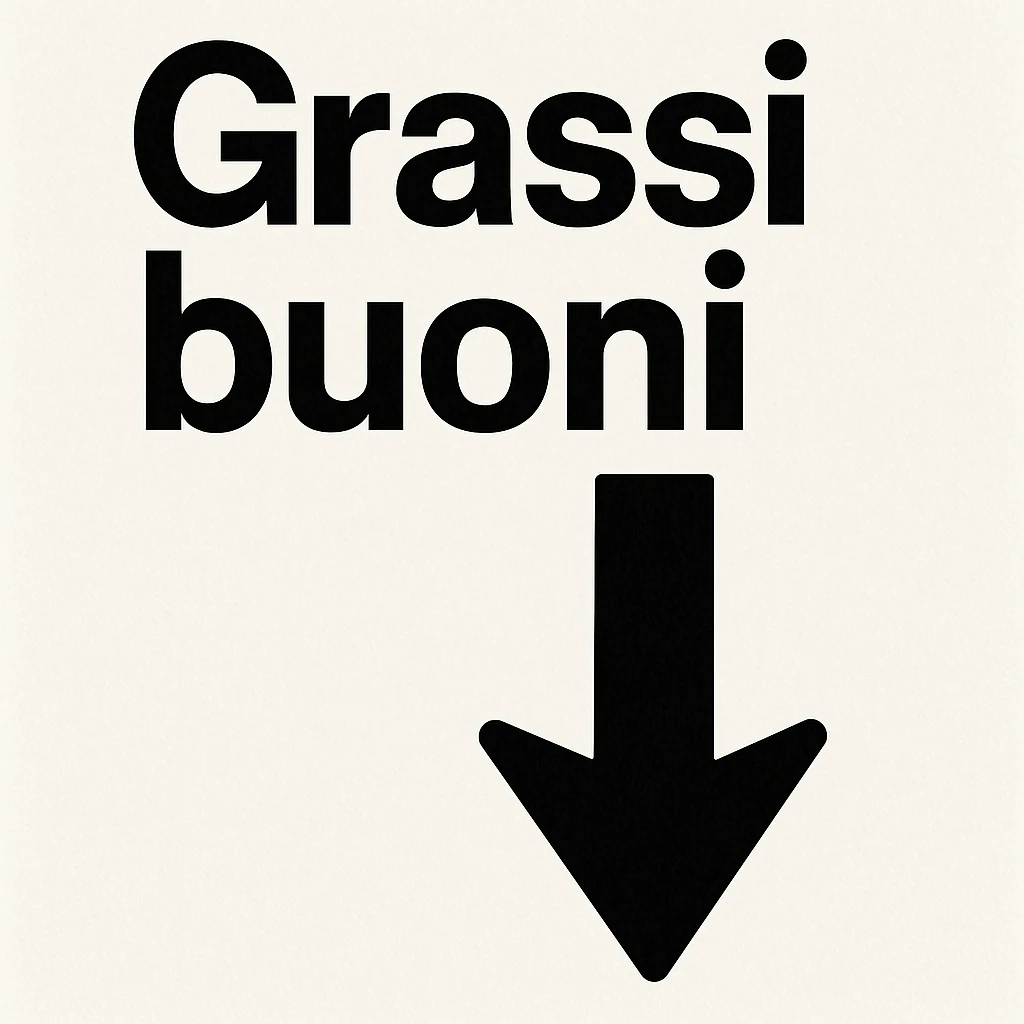 Grassi buoni con freccia in basso, come a significare che vanno al ribasso emoji