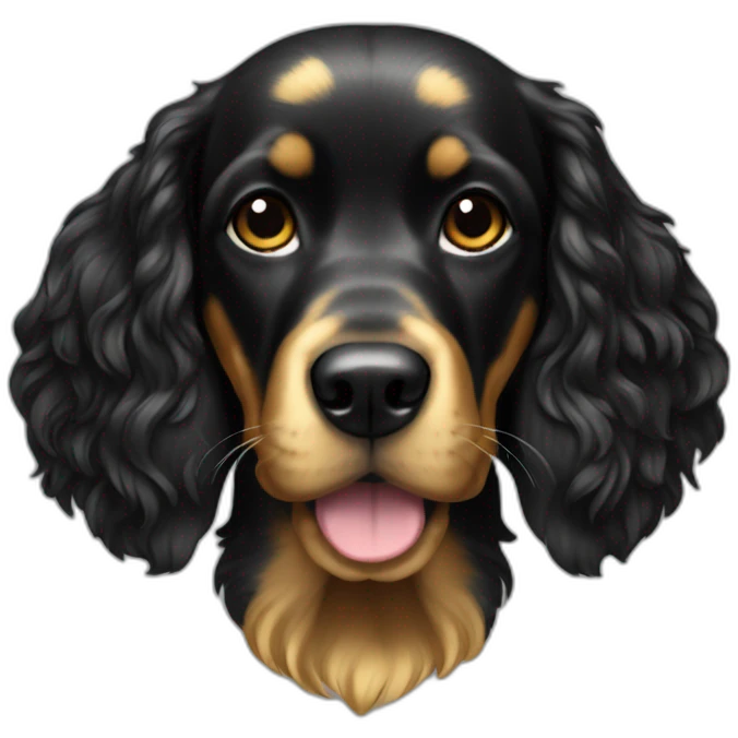 Black and gold cocker emoji
