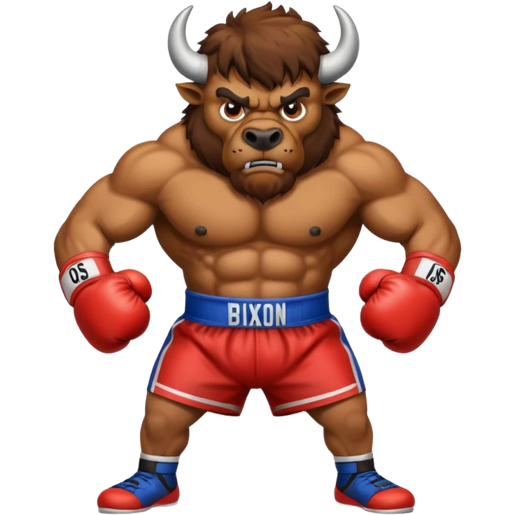 Bison as a boxer emoji