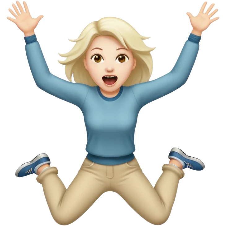 Woman jumping screaming “fraud” emoji