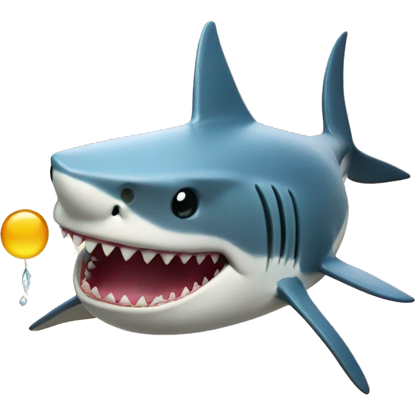 shark drinking in sun shine beach emoji