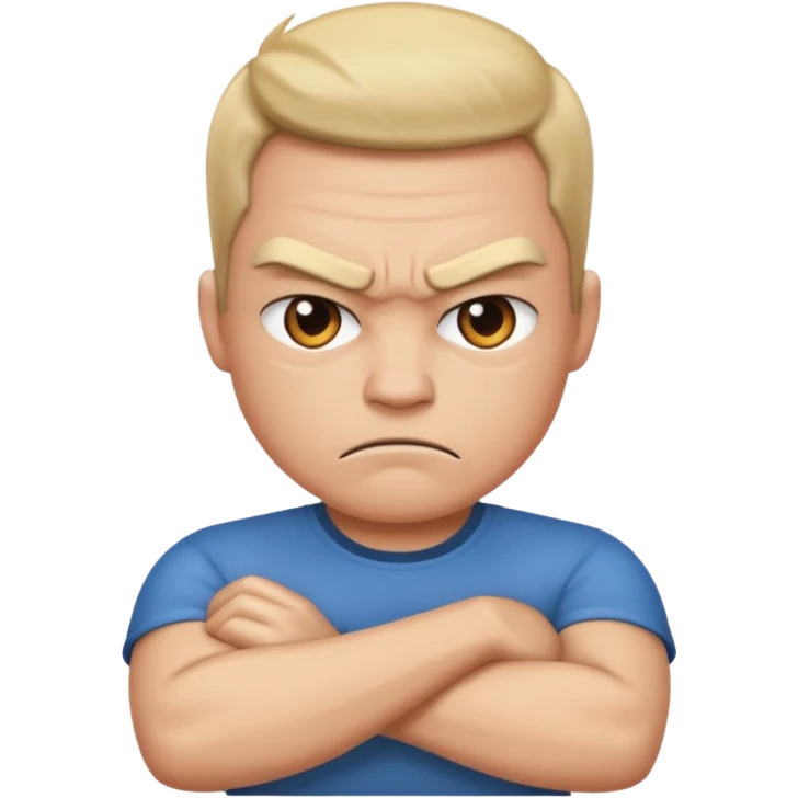 Angry face arms crossed emoji