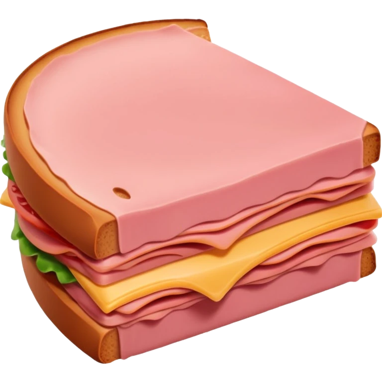 single slice of bologna, plain, pink, no extras emoji