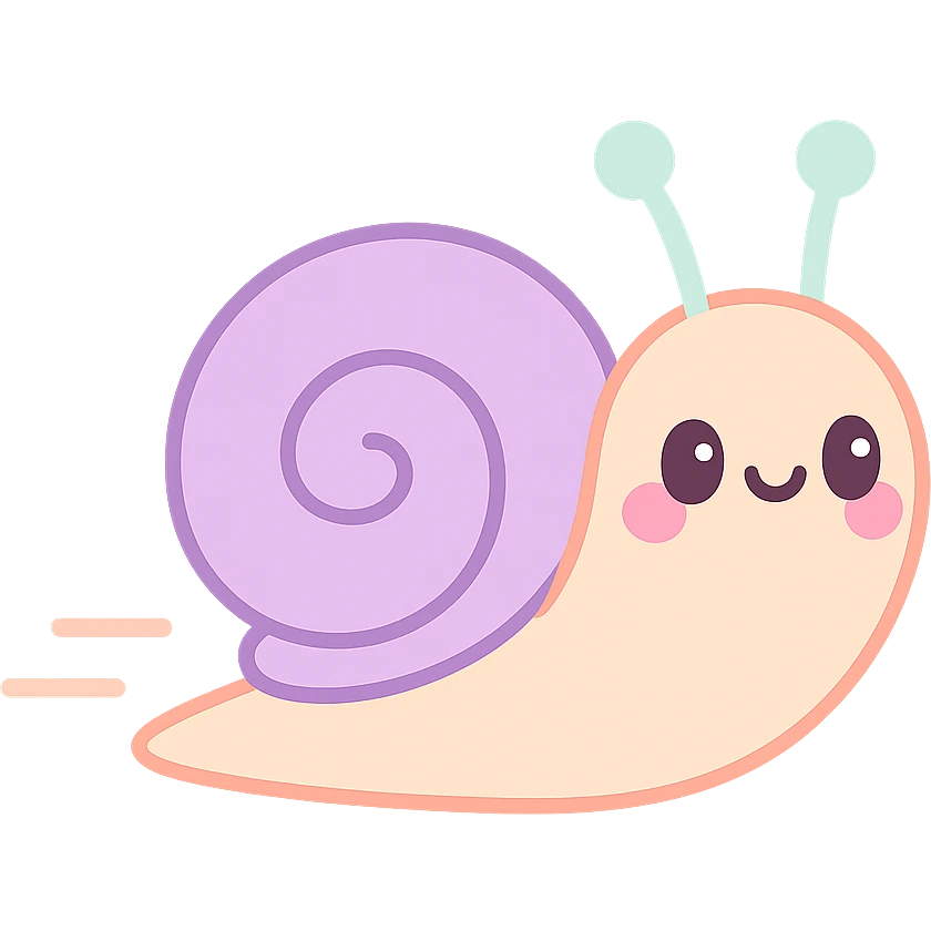 a fast snail, playful and cute emoji