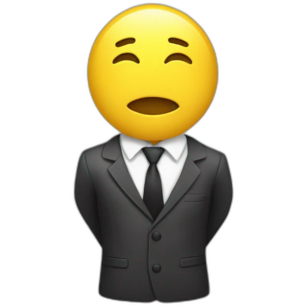 Straight emoji yellow human showing tie hands emoji