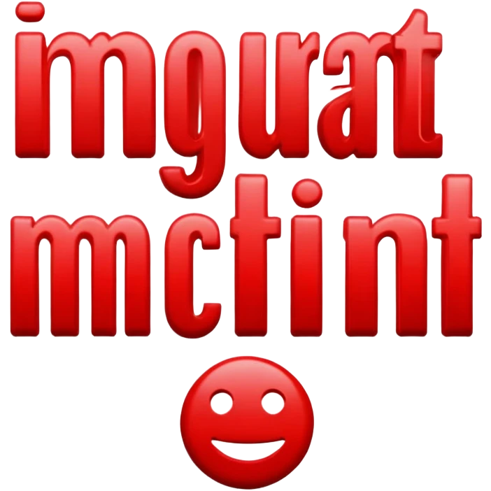 The Word "important" written in red emoji