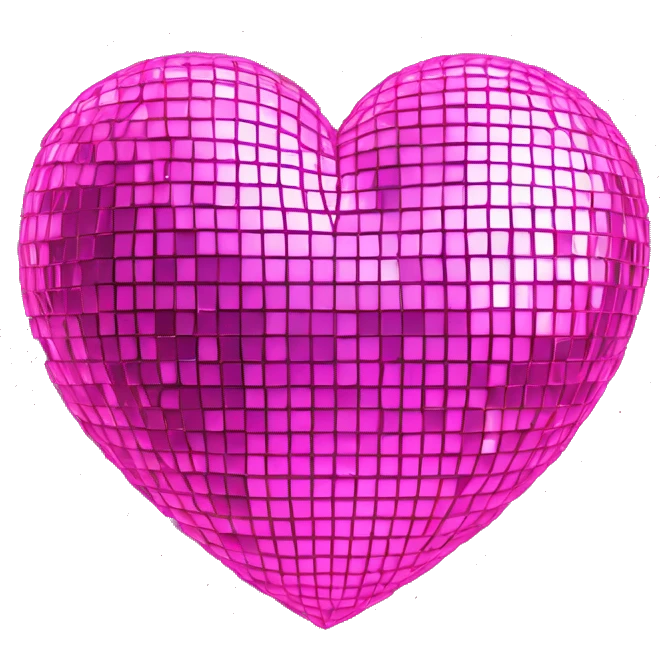 Heart like a disco ball in pinl emoji