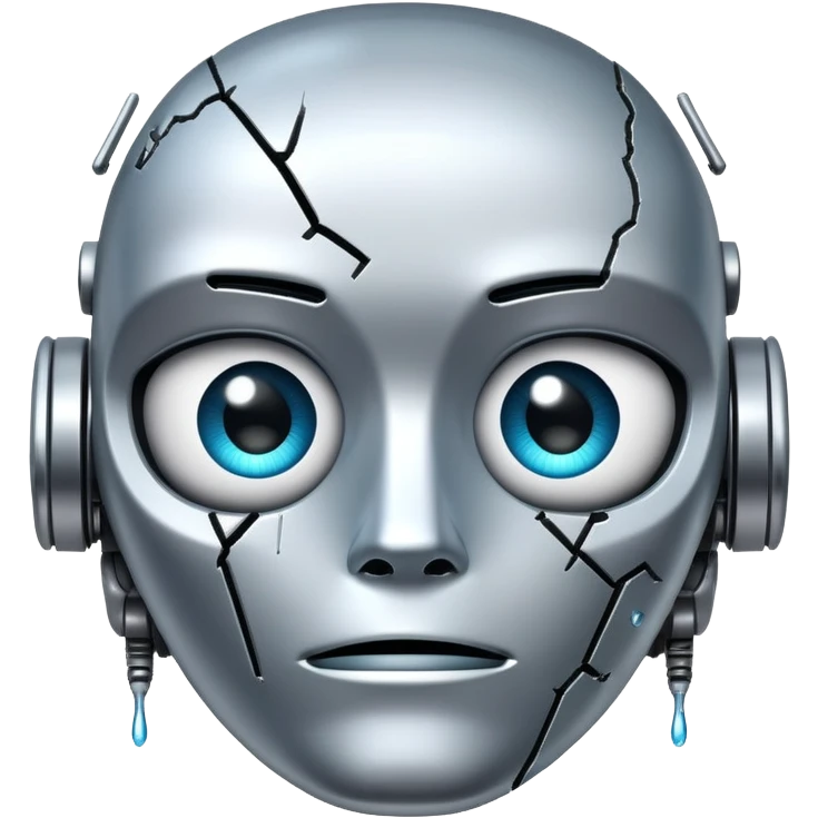 crying robot face emoji