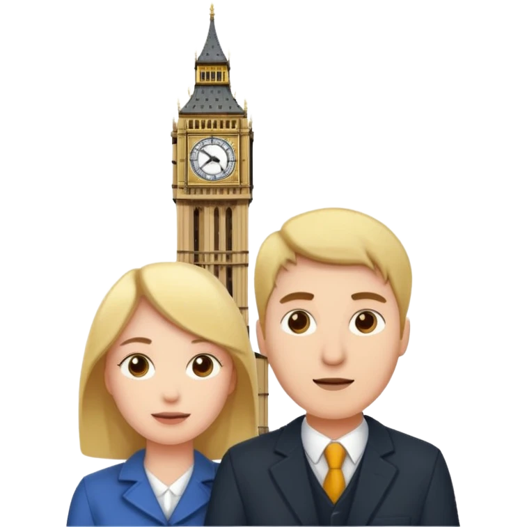 London Big ben with couple  emoji