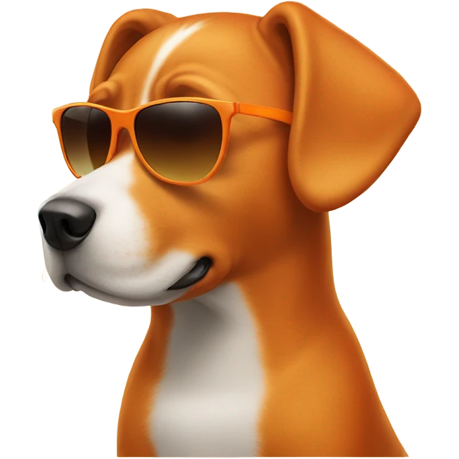 Orange dog with sunglasses emoji