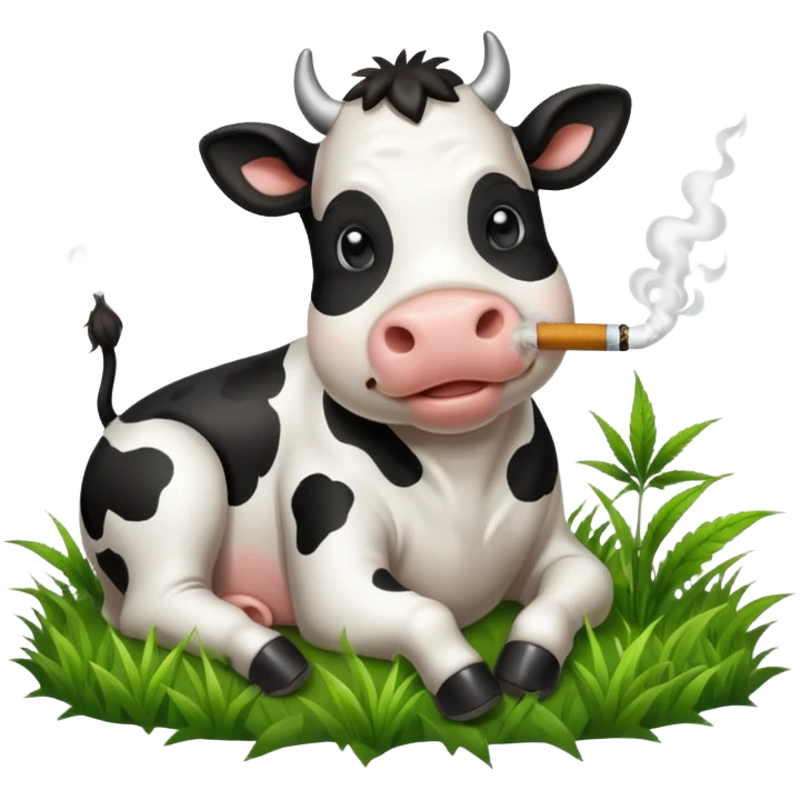 cute cow smoke weed emoji