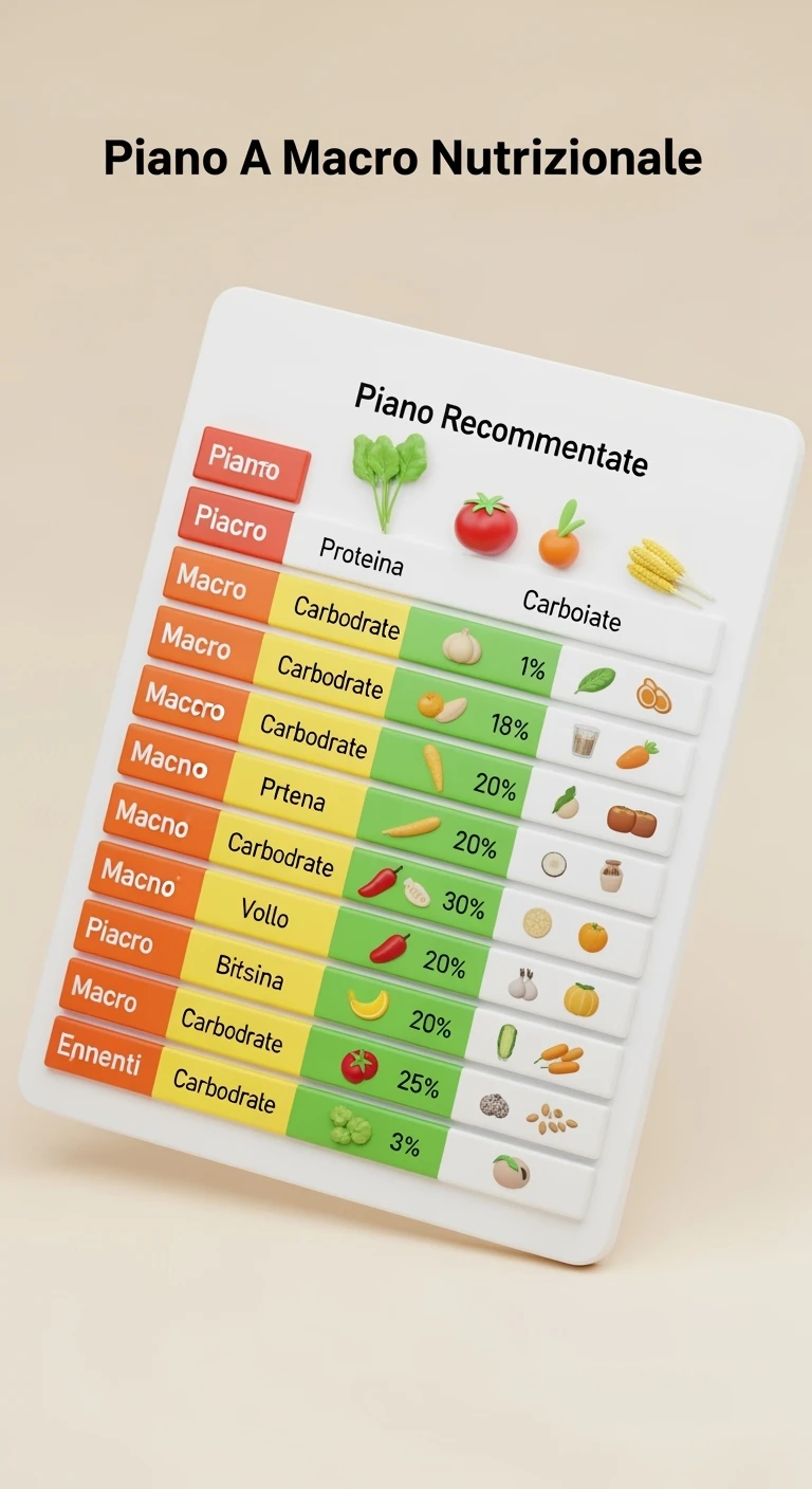 Piano A Macro nutrizionale GRAFICO in 3d in italiano emoji