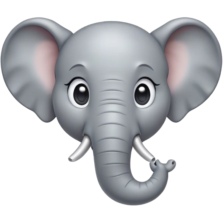 Cinematic Cute Elephant Portrait Emoji, Head tilted playfully and inquisitively, featuring a glossy gray hide with soft, rounded ears and round, sparkling eyes filled with curious wonder, Simplified yet irresistibly adorable features, highly detailed, glowing with a warm, friendly glow, high shine, affectionate and lively, stylized with a touch of gentle whimsy, bright and endearing, soft glowing outline, capturing the essence of a mischievous yet loving elephant, so playful it feels like it could lumber out of the screen into your arms! emoji