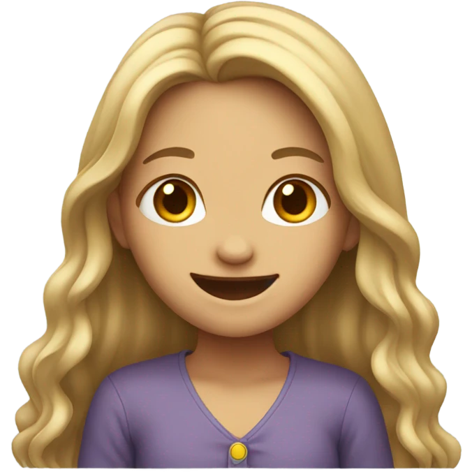 smiling girl with long hair emoji