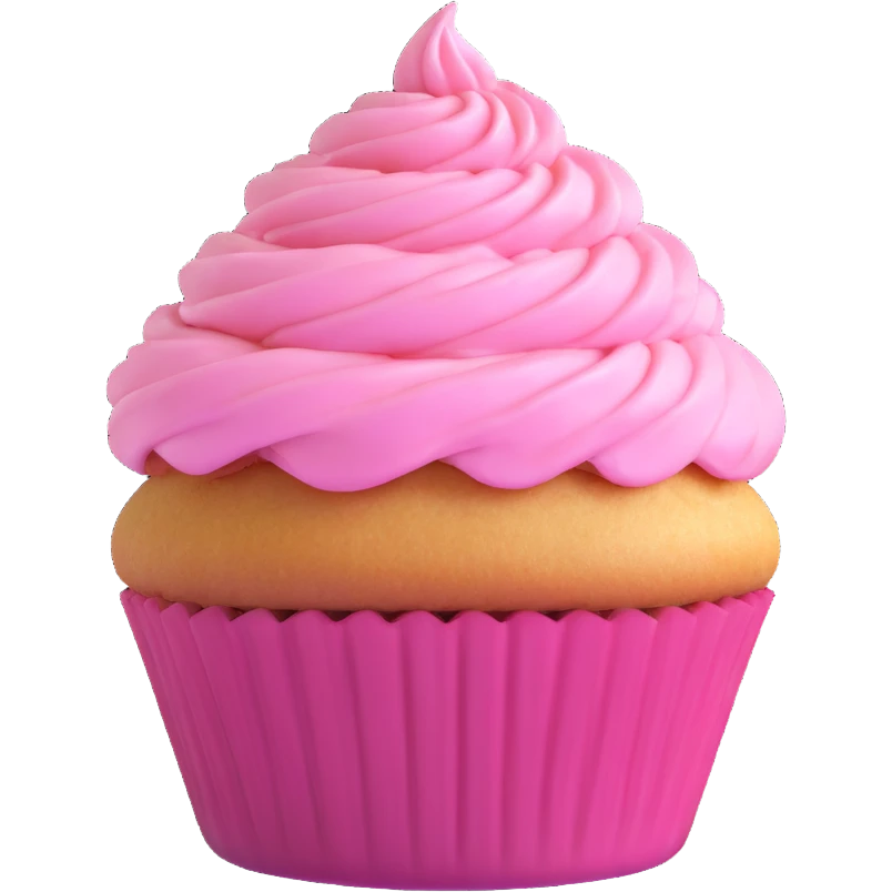 cupcake with pink icing emoji