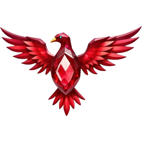 ruby pendant pulsing with cosmic light, like a phoenix’s spark emoji