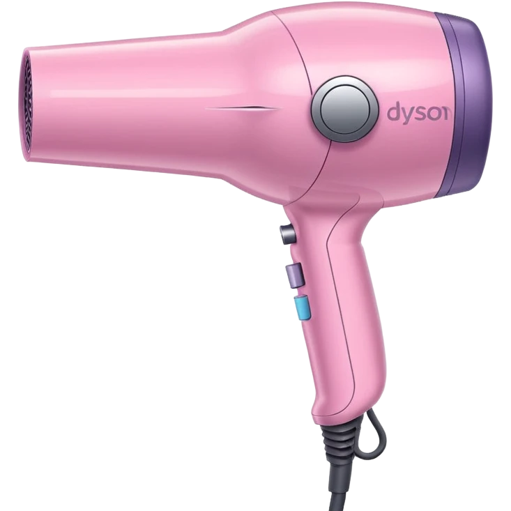 pastel pink Dyson hair dryer emoji