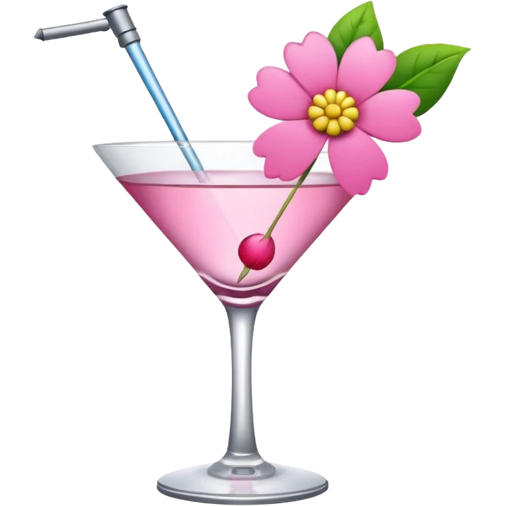 Pink Martini with flower  emoji