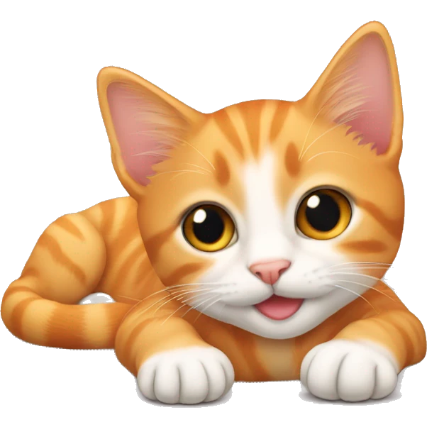 Orange tabby kitten laying  emoji