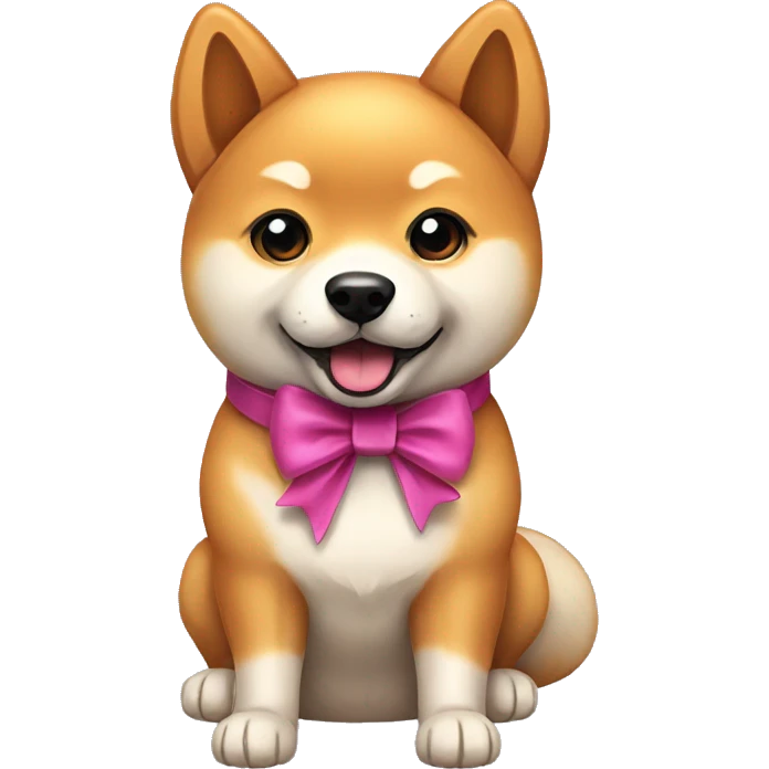Shiba Inu dog with bow emoji